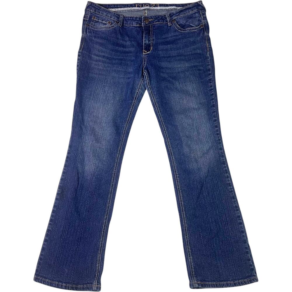 Rue 21 Medium Wash Jean Slim Boot Cut Women's 13/14 Junior Short Y2K Western
